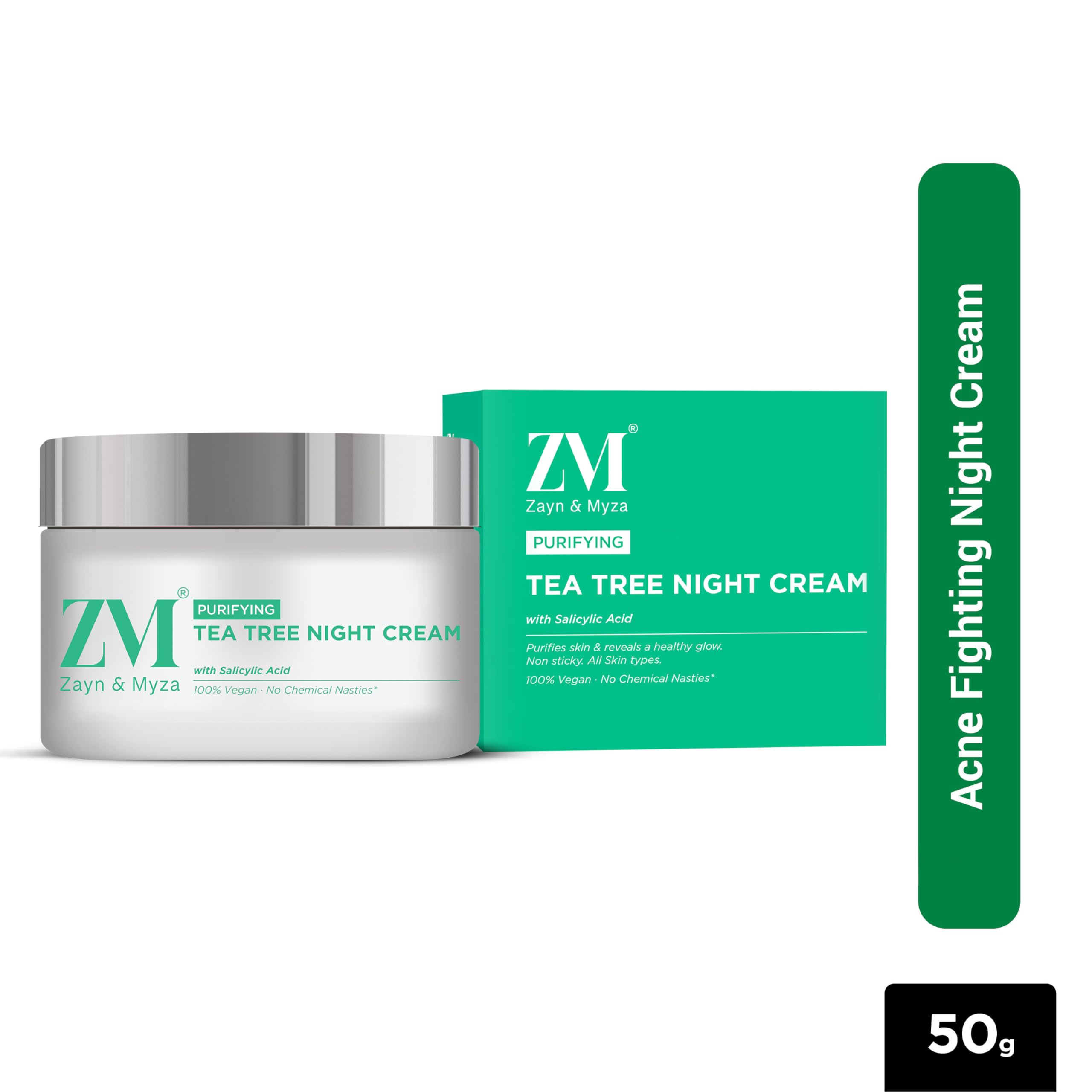 ZM Zayn & Myza Tea Tree Night Cream With Salicylic Acid | Reduces